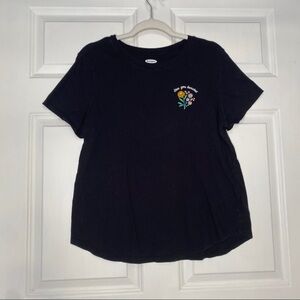 Old Navy Everywear LOVE YOU BUNCHES Navy Blue Short Sleeve Tee Size Large